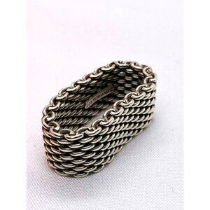 Tiffany & Co Somerset Sterling Silver Mesh Ring 7.25